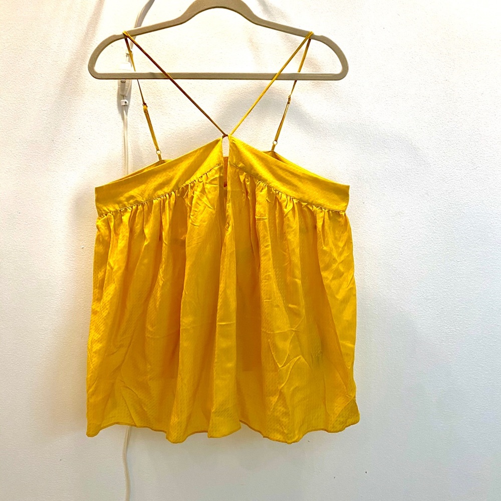 H&M yellow Cami v-front, keyhole